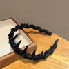 Sense Black Beaded Non-Slip Headband with Teeth - Elegant Women's Hair Accessory