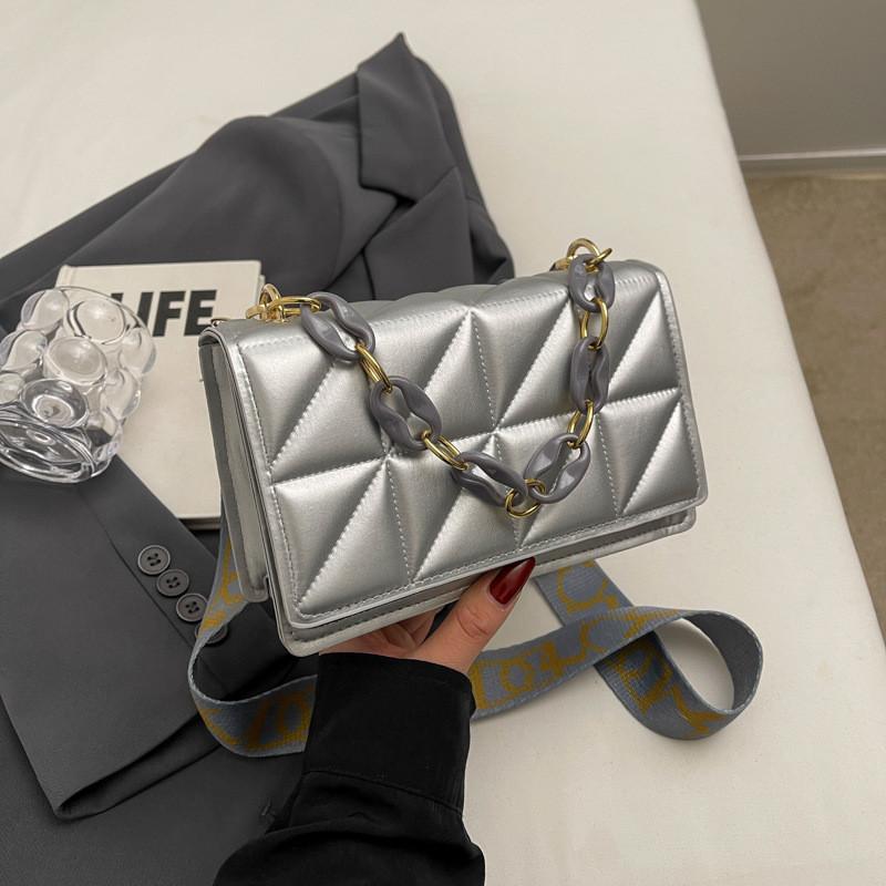 Stylish Pu Women's Shoulder Bag Modern Aesthetic Small Square Crossbody Bag