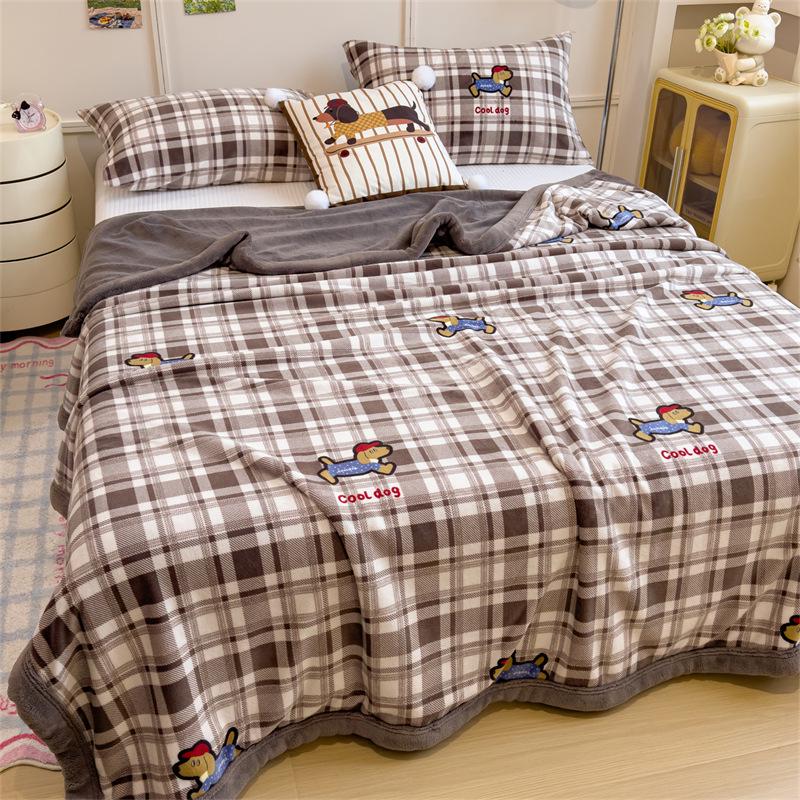 Yunjin Oboustranná zimní fleecová deka - Hrubá, útulná přehoz na pohovku a kancelářský šál