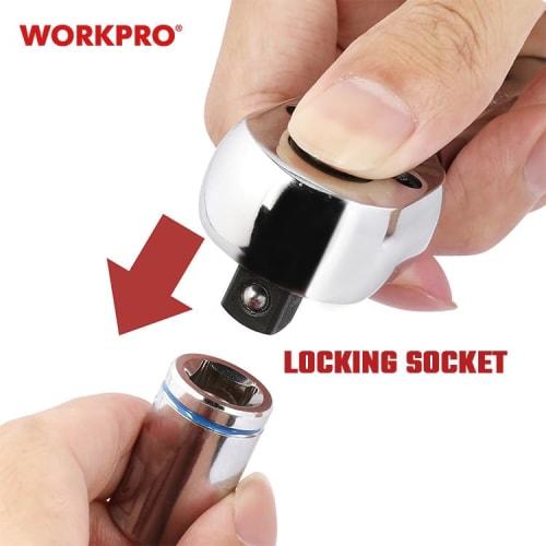 WORKPRO 1/4" Drive Quick Release Ratchet Handle, 90 Gears, WP271004