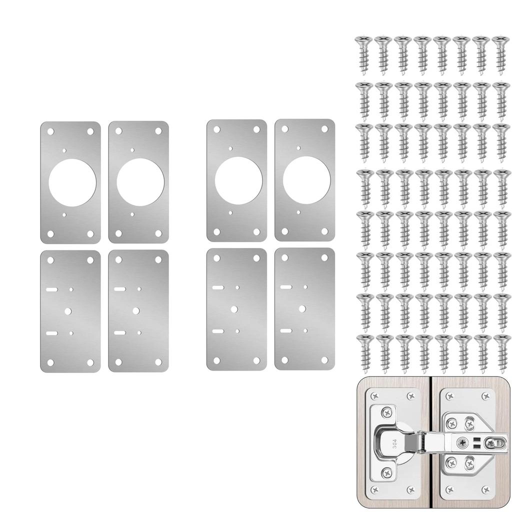 2/4/8/12pcs Cabinet Door Hinge Repair Plate Kitchen Cabinet Door Locker Hinge Fixing Plate Cabinet Door Hinge Repair Bracket