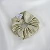 VILLA DE SILK High density 100% silk scrunchie ( Light khaki/ Camel / Vintage blue )