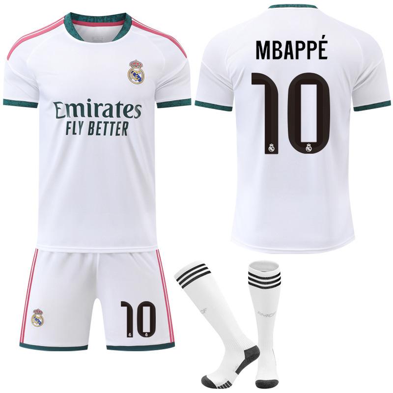 27 Real Madrid Home Court Ronaldo No. 7 Jersey Bellingham No. 5 Mbappe No. 10 Football Jersey Set