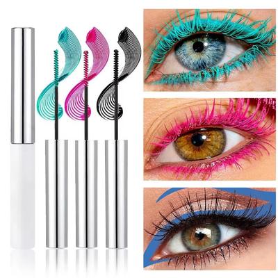 Seidenfaser Mascara Bunt Ultrafeine Bürste Verlängert Wimpern Wasserfest Langanhaltend Schnelltrocknend Grün Rosa Wimperntusche Makeup