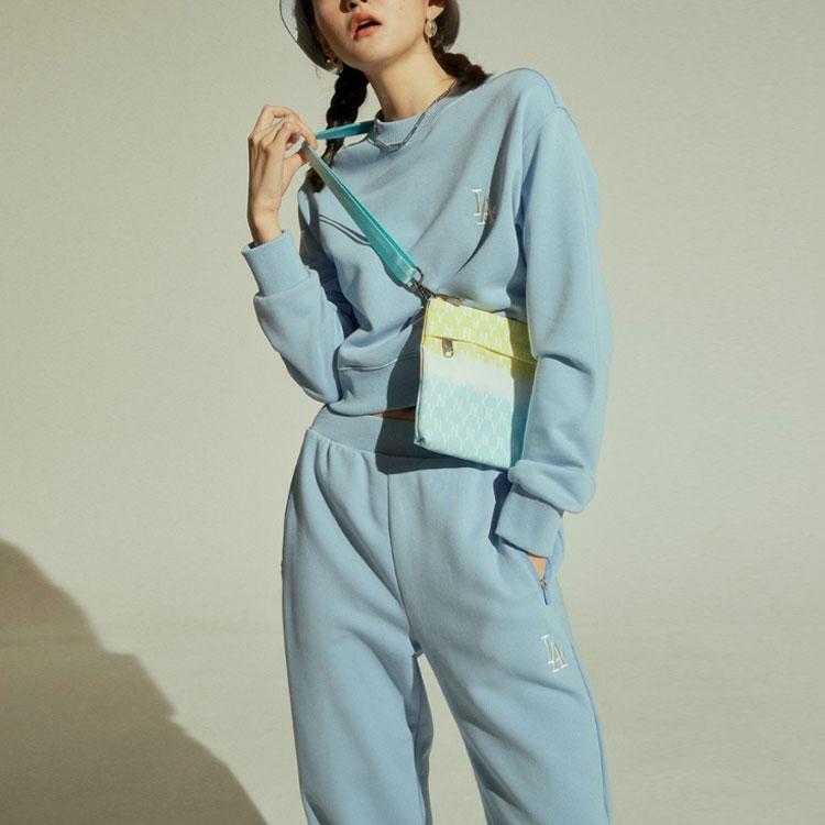 New MLB Knitted Sweatpants Women's Blue 31PTW1111-07S