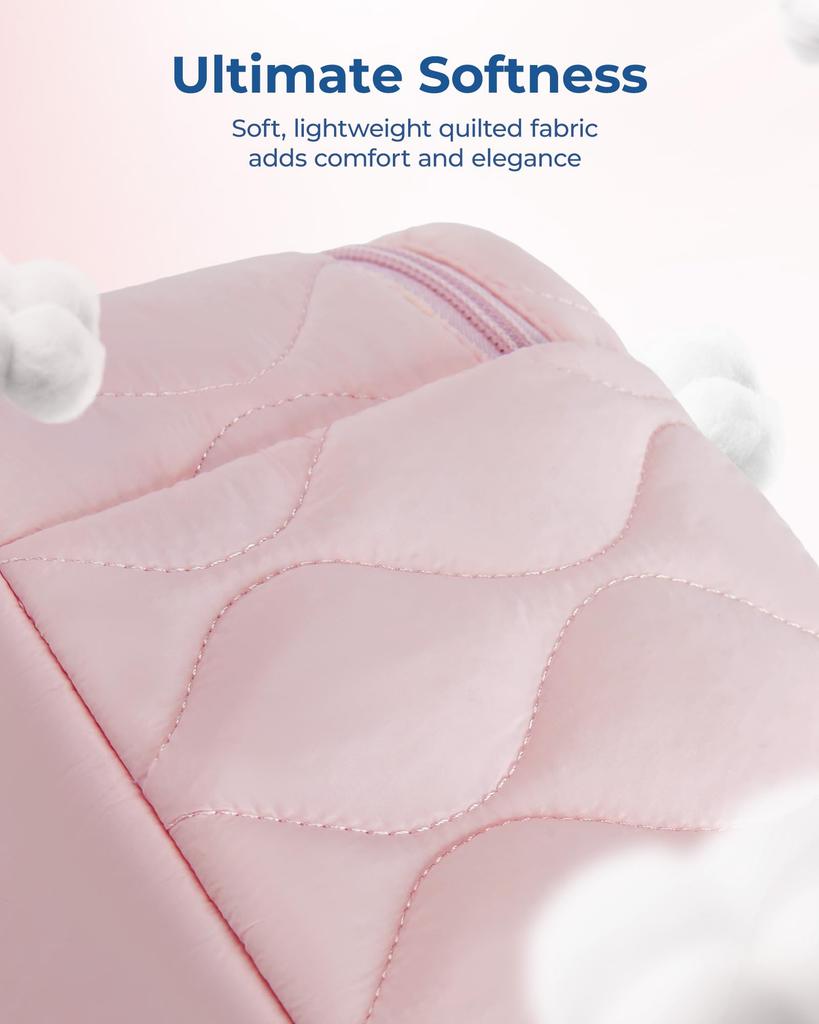 BAGSMART Makeup Large Small Cosmetic Travel Makeup Cosmetic Storage Bathroom Easy Perfect for Business Pink Pouch, Capacity, Organizer, Pouch, Pouch,