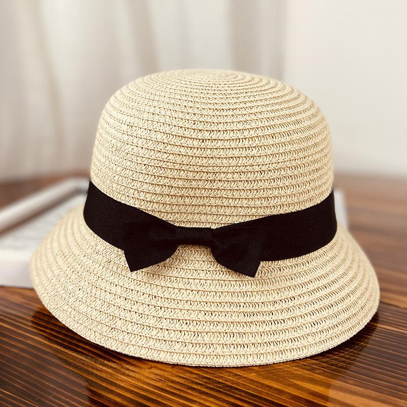 Sun hat that covers the face, small bucket hat, beach fisherman hat, women's straw hat, straw-braided small brim, sun protection, summer fashion