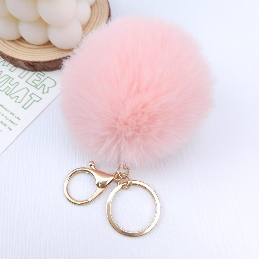 Creative Imitation Rex Rabbit Fur Ball Keychain - Plush Bag and Car Pendant Gift