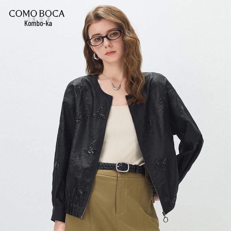 

Komun Boca Women s Embroidered Mulberry Silk Long-Sleeve Jacket XL