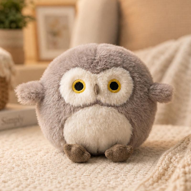 10Cm Cute Owl Doll Plush Toy Grey Brown White Bird Animal Cartoon Plushie Companion Birthday Present