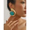 Turquoise Trendy Statement Earrings: Unique Summer Design for a Bold Look.