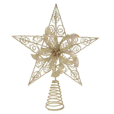 Christmas Tree Top Star Decoration Topper Adornment Wrought Iron Ornament Party