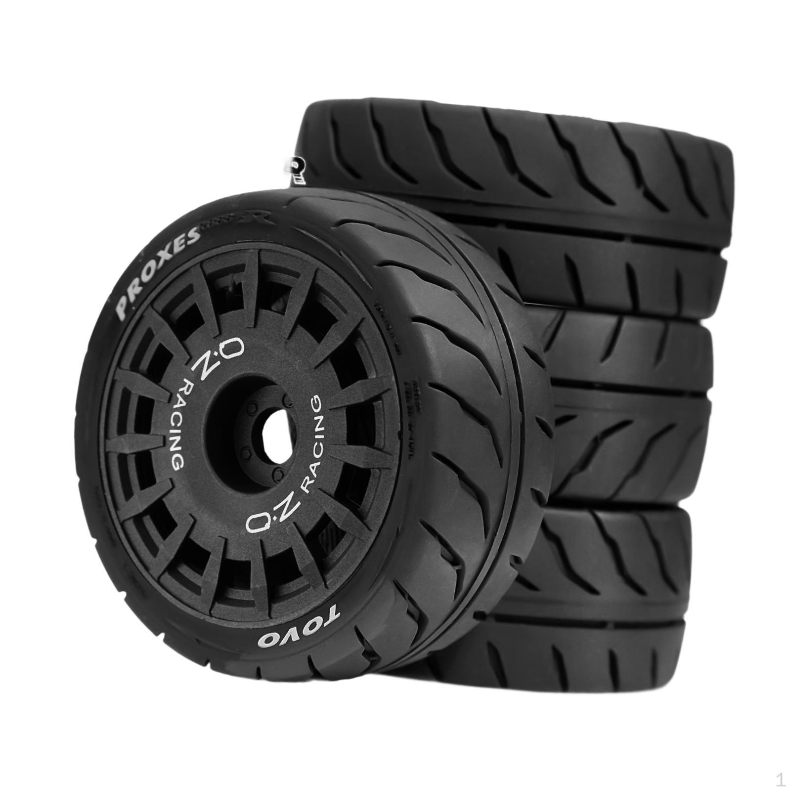 

4 Pieces RC Wheel and Tire 3 in Diameter Professional Easy Installation Model DIY Spare Parts чорний