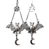 Gothic Style Alloy Earrings With Moon And Star Bat Design For Women