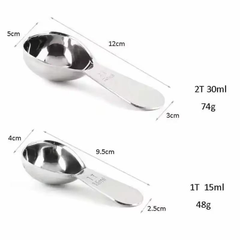 15ml&30ml Stainless Steel Coffee Spoons Coffee Measuring Scoop for Ground Beans Tea Sugar Delicate Home Barista Accessories