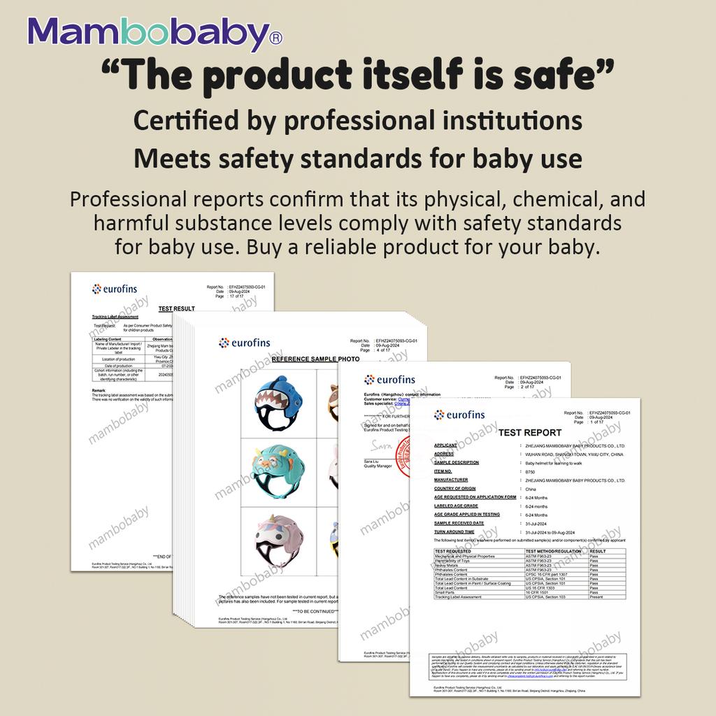 Mambobaby Cască Sigură Anti-Șoc pentru Bebiș, Protector de Cap pentru Copil Mic, Echipament de Cap pentru Bebeluș, Învață să se Târâie, să Mers, Previne Rănirea din Lovitură, Cădere
