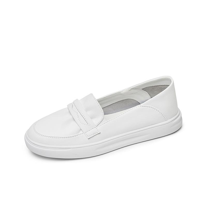 Cowhide version nurse shoes women's summer soft soles are not tired feet, non-slip small white shoes, thick soles increase height, work shoes white