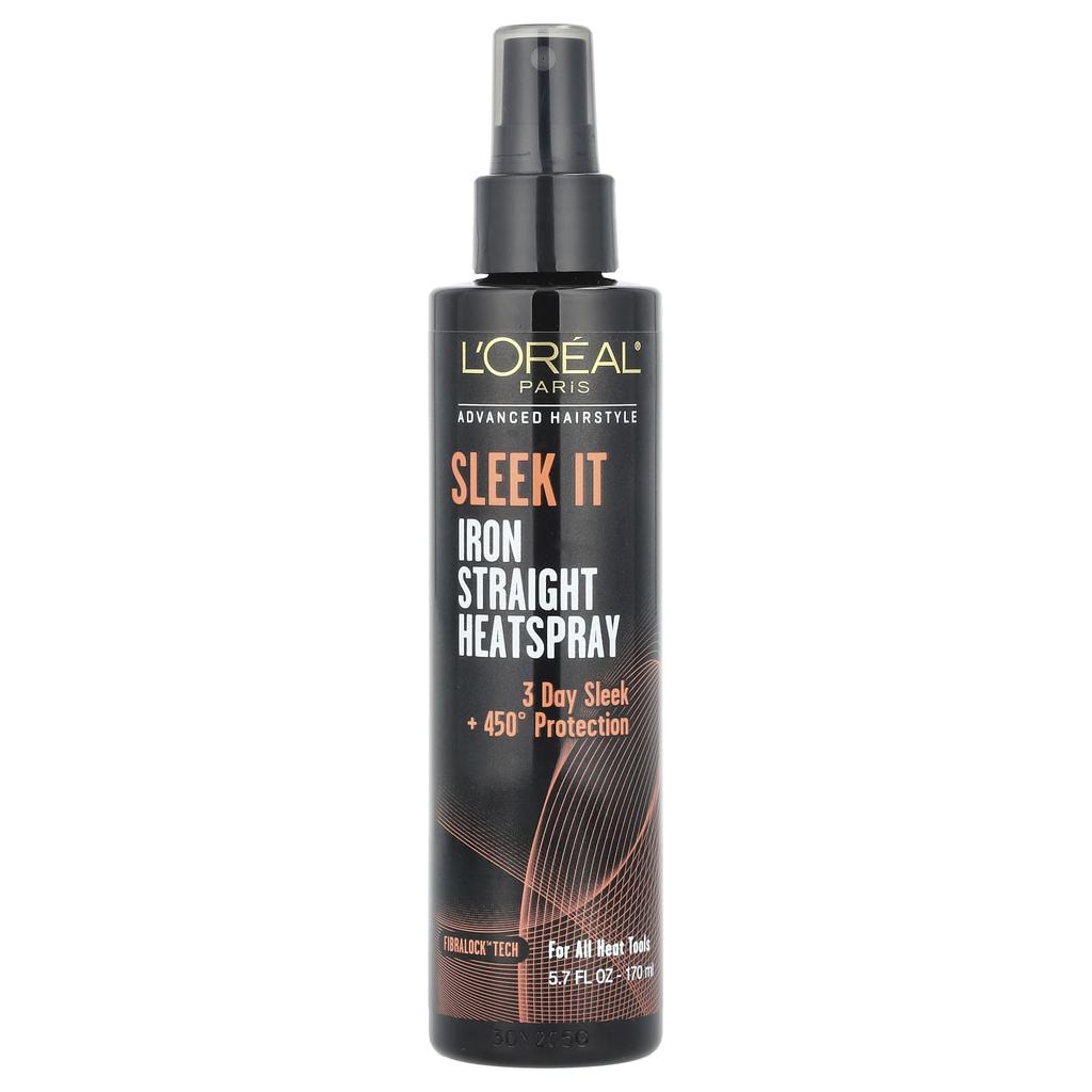 L'Oréal, Advanced Hair Style, Sleek It Straight Heat Spray, 170 Ml (5.7 Fl Oz)