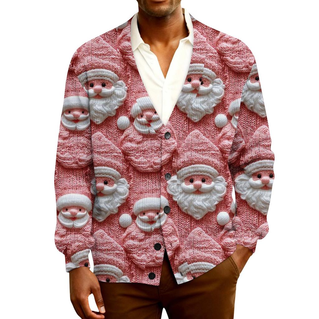 Men's Ribbed Knit Long-Sleeve Cardigan