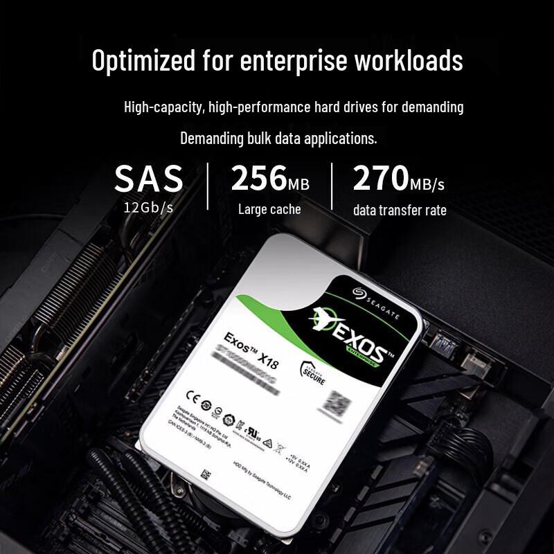 Seagate Exos X18 12TB Enterprise SAS Hard Drive
