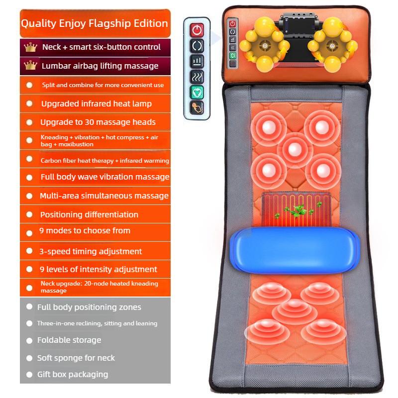 Multi Functional Massage Mattress Waist And Neck Heating Massager Household Intelligent Electric Cushion