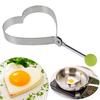 1/2 Pcs Stainless Steel Egg Ring Square Fried Egg Molds Egg Muffins Omelet Maker with Anti-scald Handle Easy Clean for Breakfast