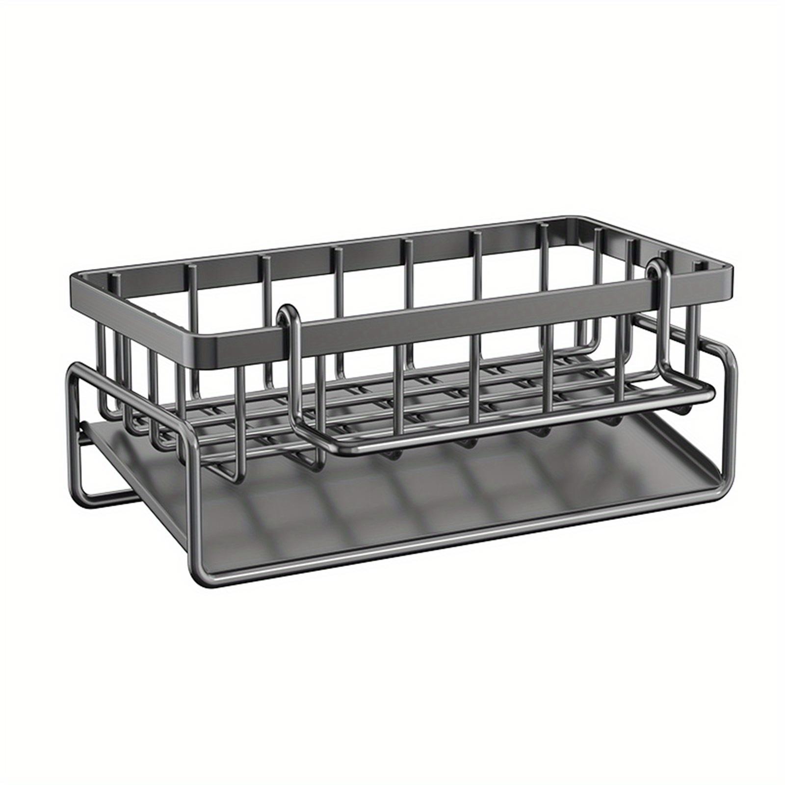 For Kitchen Sponge Holder Sink with Rag Holder Kitchen Countertop Organizers Storage Essentials Soap Dispenser Organize серый