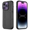 For iPhone 15 Pro Max Case TPU Phone Cover Square Grid Leather Texture Phone Shell