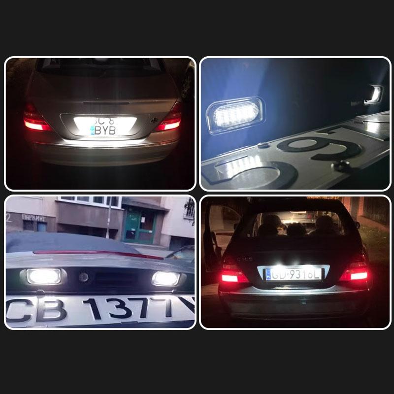 2PCS White Bright 12V 6000K LED License Plate Light For Mercedes Benz 1 W209 C209 coupe 2002-2009 SL R230 convertible
