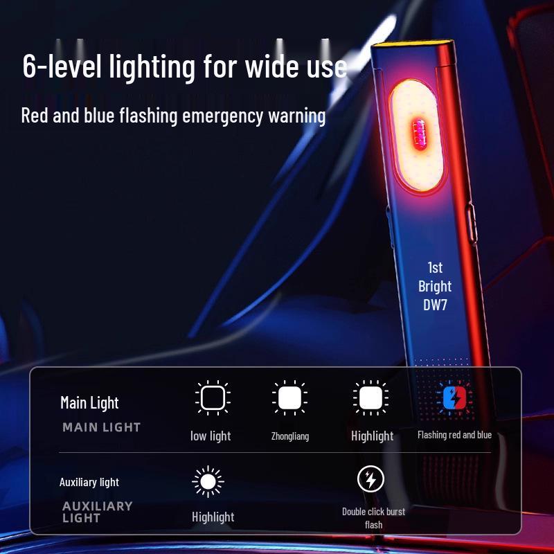 Ultra-Thin Magnetic Dual-Light Flashlight: High-Intensity, Portable, Mini Pen Light with Cap Clip and Long Battery Life for Auto Repair