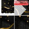 2D Flat Printing  2pcs Golden New Year(1) Print Popular Curtains Prints Light Filtering Curtains Thermal Insulation   and Room