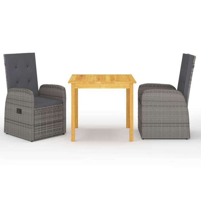 VidaXL Ensemble de Salle à Manger de Jardin 3 pcs Table et Chaises de Repas de Patio Mobilier à Dîner de Terrasse Mobilier 3067716