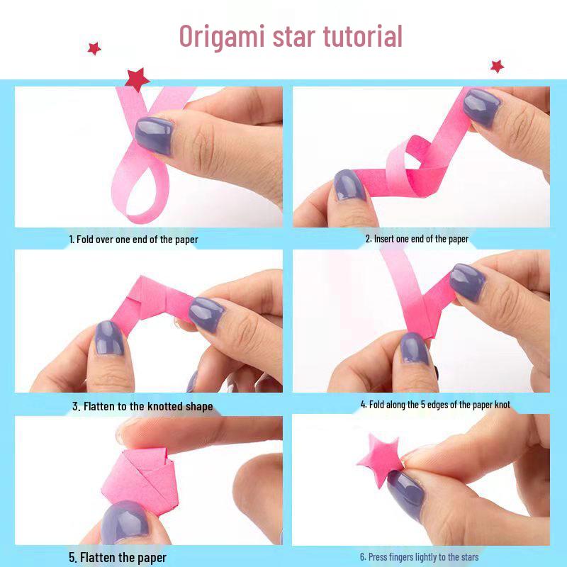 DIY Origami Rainbow Paper Strips for Lucky Stars