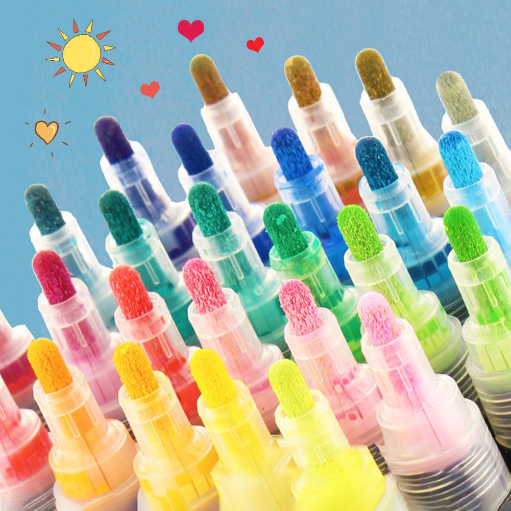 Sketching Marker Set Double Head Acrylic Paint Pens Dual Brush Set for Calligraphy Painting Drawing DIY Graffiti Art Supplies