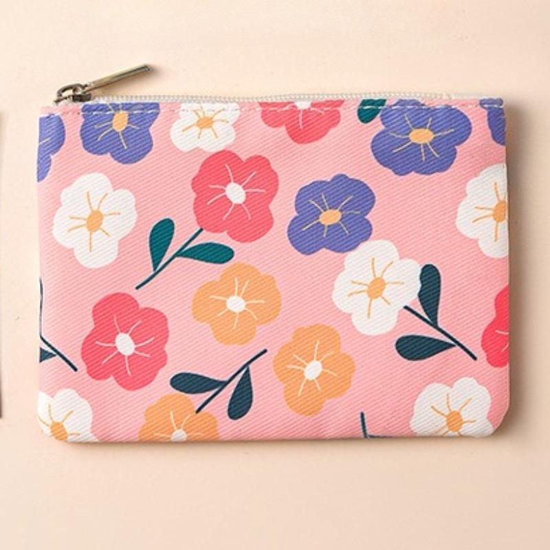 Mini Zipper Coin Purses Canvas Coin Wallet Lady Girls Earphone Coin Key Money Storage Bag Short Pouch Student Card Holder
