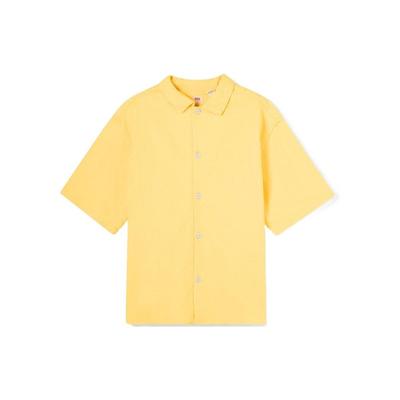 Levis Ss22 Fresh Series Einfarbig Lässig Denim Kurzarmhemd Herrenhemden Gelb A1921-0006
