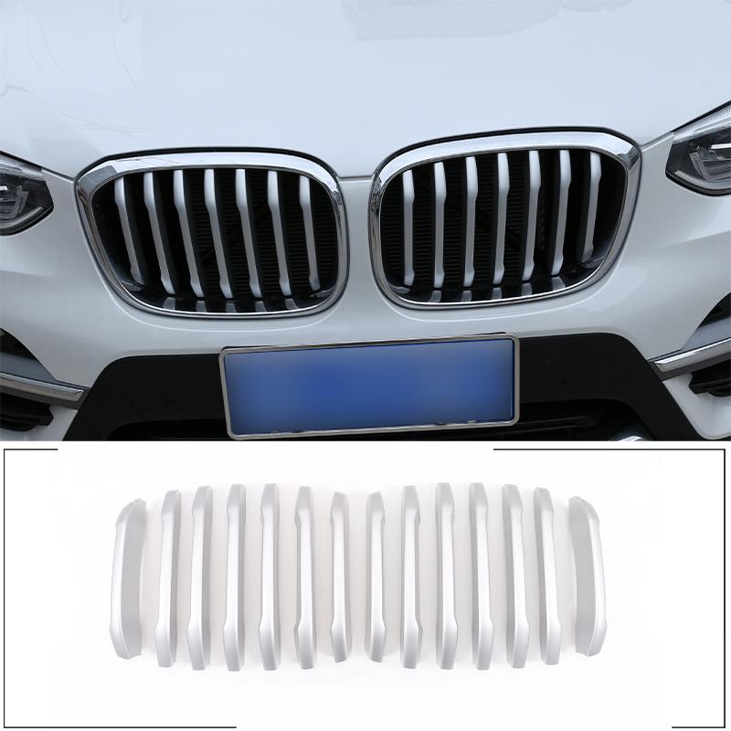 ABS Silver Car Front Grill Grille Decorative Cover Trim Strip For BMW X3 X4 G01 G02 2018   Auto Exterior
