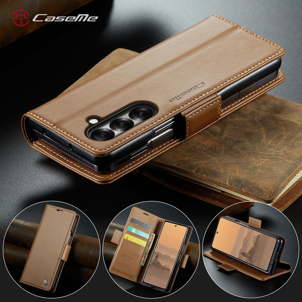 CaseMe For Samsung Galaxy Z Fold 7 Magnetic Flip Leather Wallet Case Skins Cover