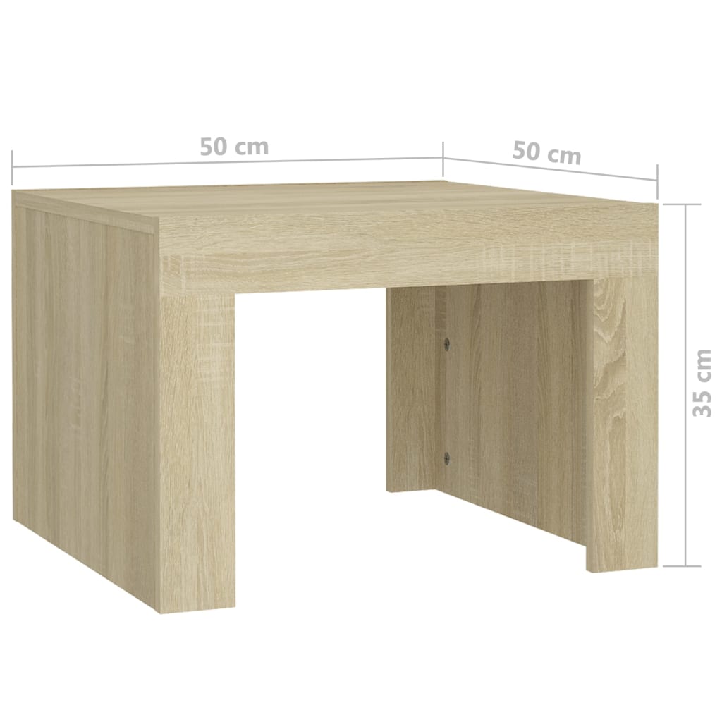  Coffee Table, Sonoma Oak, 50x50x35 Cm, Wood-based Material