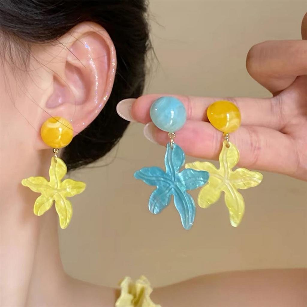 Exquisite Geometric Starfish Pendant Drop Dangle Earrings For Women Bohemia Colorful Shell Tassel Earrings Fashion Party Jewelry Gifts