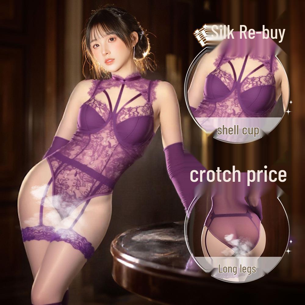 Long Night Mesh Pure Desire Slimming Bodysuit with Open Crotch - Sexy Lingerie