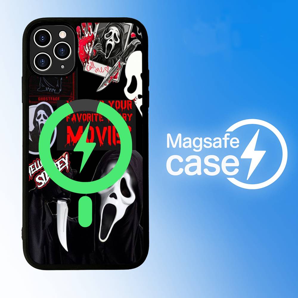 Ghost Face Art Scream Phone Case For iPhone 13 14 15 11 12 16 17 Pro Max Plus Magsafe Magnetic Shell