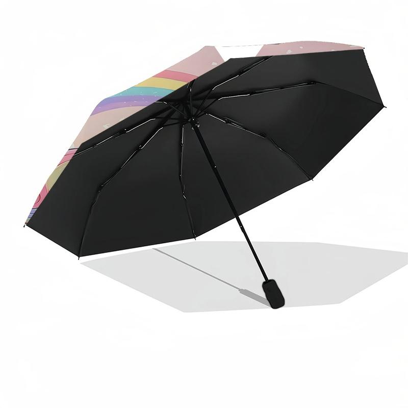 Rainbow Unicorn Outdoor Umbrella - Automatic Open/Closed, Foldable Design, 8-Rib Iron Frame, Festival Gift for Fans and Travelers0104199a