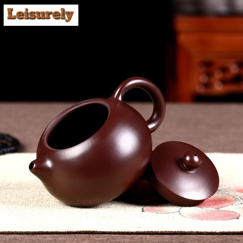 400ml Ancient Yixing Purple Clay Teapots Handmade Xishi Pot Raw Ore Purple Zhu Mud Tea Soaking Kettle With Filter Zisha Tea Set