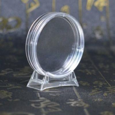 Transparent Coin Holder Capsule Case Storage Box With Stand For Collectable Medals Coin