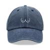 1pz Berretti da Baseball Cartoni Animati Boobs per Donne, Vintage Lavato Divertente Unisex Cappello da Papà a Profilo Basso Regolabile per Sport Vacanza Estiva