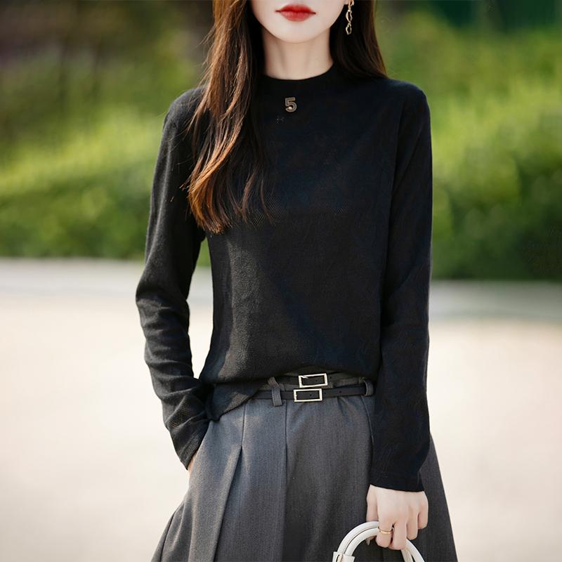 Lettvektsgenser for kvinner - 50 % Mulberry Silke & Polyester-blanding, pustende fritidsgenser