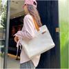 Canvas Bag Japanese Literary Large Capacity Shoulder Bag Female Student Tutoring Bag Korean Pure Color Commuter Ladies Handbag