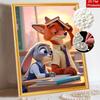 Disney Pearl Art Painting Zootopia Judy and Nick Handmade diy5D Pearl Gem Painting Pictures Crafts Special Shape Home Wall Decoration