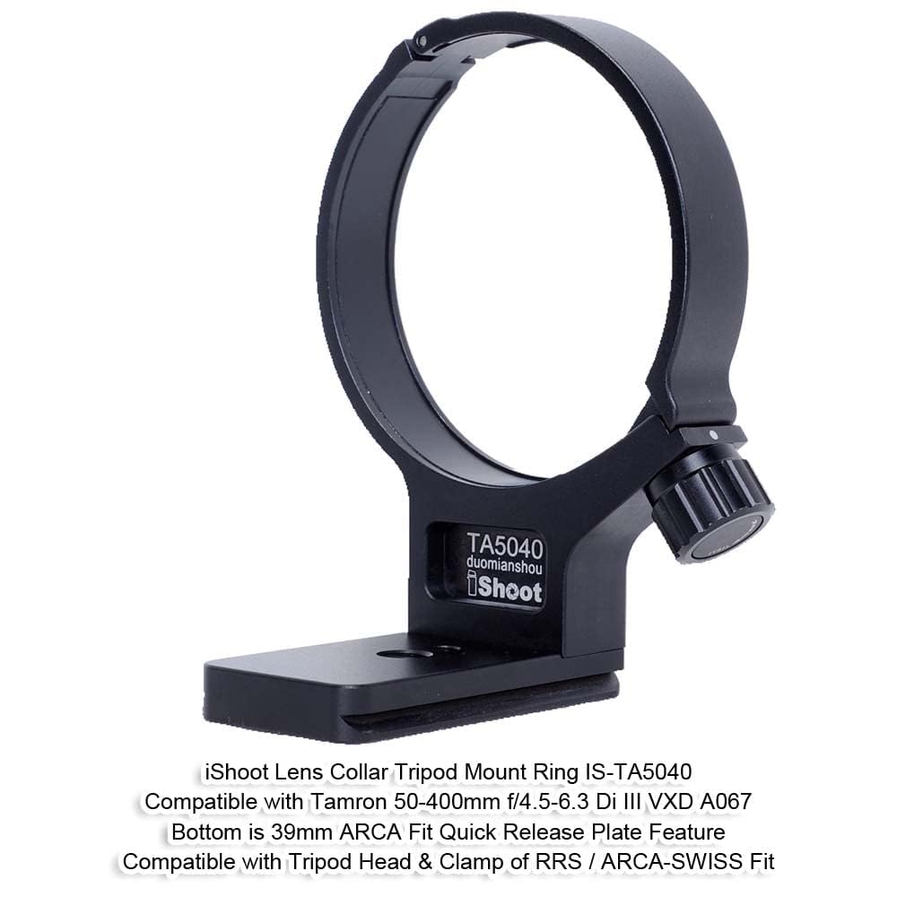 iShoot Metal Camera Tripod Mount Tripod Mount Lens Support Lens Bracket Tripod Compatible with Tamron Di III VXD Bottom Quick Release Plate with Screw